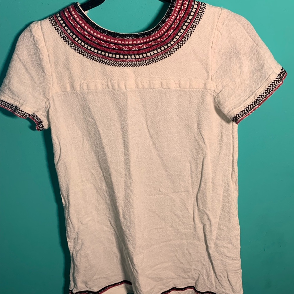 Cream Linen Dress with Embroidered Detailing